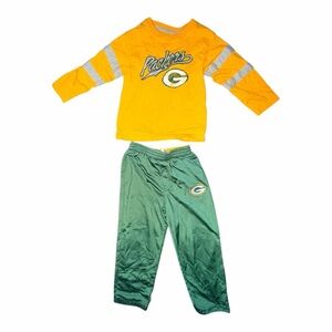 NFL Green Bay Packers Toddler Boy 2 PC Outfit Size 4T EUC Long Sleeve Shirt Pant